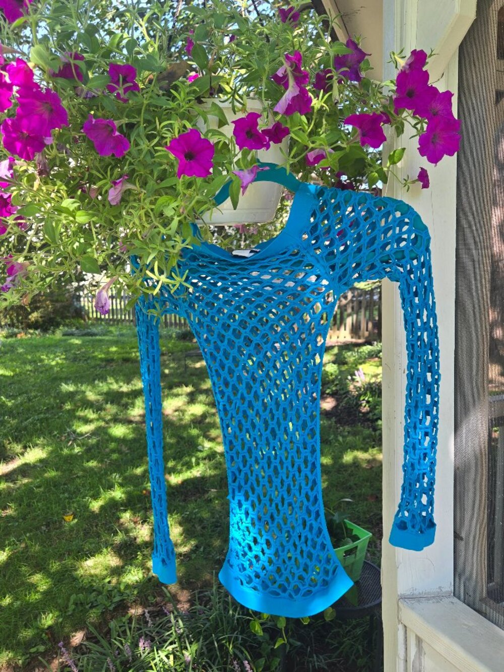 Fishnet turquoise top